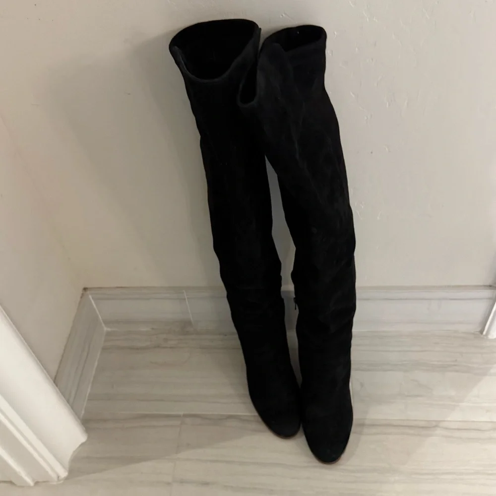 Vince Camuto Black Suede Leather Over the Knee boots Size 9